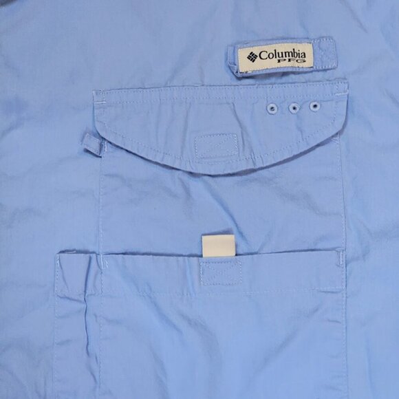 Columbia Bonehead Fishing Shirt 4XL Long Sleeve Light Blue - Picture 5 of 12